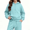 thumbnail image 7 of BRGZLK Boys Girls Hoodie Sweatsuit Set Trendy Solid Color Long Sleeve Half Zip Pullover Sweatshirt and Sweatpants Comfort Warm Tracksuit Fall Winter Clothes for Daily Wear 2026 Light Blue 11-12 Years, 7 of 7
