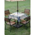 thumbnail image 3 of Outdoor Tablecloth with Umbrella Hole and Zipper, Blue Gray Pumpkins Fall Square Table Cloth 54x54 Inch Waterproof Tablecloth, Thanksgiving Eucalyptus Leaves Picnic Table Cover for Patio Camping, 3 of 7