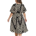 thumbnail image 4 of DARING DIVA Women's Plus Dress 2026 Chevron V Neck Beach Dress 3X Black, 4 of 6