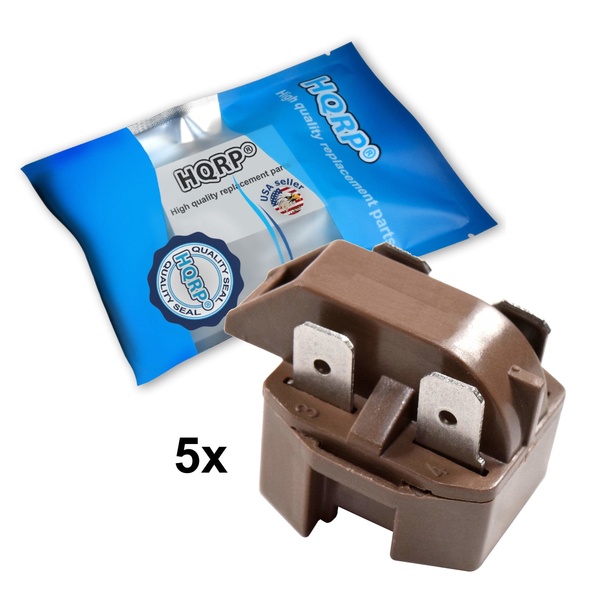 HQRP 5-Pack PTC Start Relays / Starter Replacement works with Kenmore 1069203380 1069432480 5969535610