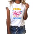 thumbnail image 1 of Blusa estampada con cuello redondo y manga corta suelta divertida para mujer Pompotops  hfajkhk123598, 1 of 8