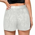 thumbnail image 3 of White Women Sequin Sparkly Glitter Straight Leg Elastic Waist Plain Shorts for Women Elegant Fall Summer 2025 Clothing Trendy Country Concert Y2K XL, 3 of 6