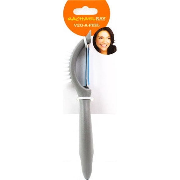 Rachael Ray Tools and Gadgets Nylon Veg-A-Peel Fruit/Vegetable Brush and Peeler, Sea Salt Gray