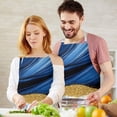 thumbnail image 3 of Blue and Gold Marble Glitter Waves Pattern Apron-Garden Aprons for Women with Pockets-Cotton Linen Waterproof Kitchen Cooking Gardening Aprons Adjustable for Kitchen,Cooking,BBQ and Salon 33x27 Inch, 3 of 7
