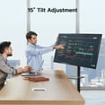 thumbnail image 6 of MountFTV Modern Rolling TV Stand with Wheels, Mobile TV Stand Cart for 23-60" TVs, Max 400x400mm Holds up to 88Lbs, Black, 6 of 7