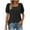 Black, variant on Womens Summer Tops Square Neck T Shirts Swiss Dot Puff Sleeve Tops Loose Casual Tunic Tshirts Black XL