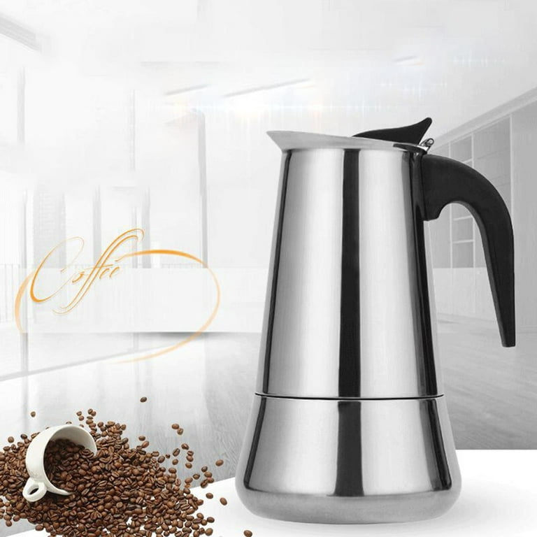 RSSK Electric Moka Coffee Pot Espresso Italian Coffee Maker 6 Cups  Percolator Coffee Pot Electric Stainless Steel Classic Cafe Maker