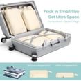 thumbnail image 3 of Compression Packing Cubes for Travel Women - Travel Bags Luggage Organizers Travel Essentials Compression Cubes for Travel Carry on Suitcases,Beige, 3 of 9