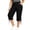 Black, variant on Women's Capri Pants Side Ruched Drawstring Cuffs Cropped Trousers Elastic Waist Casual Straight Leg Capris with Pockets for Yoga Running Khaki 4XL