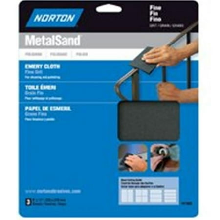 UPC: 0076607478054 | NORTON MetalSand 07660747805 Sanding Sheet  11 in L  9 in W  Fine  Emery Abrasive  Cloth Backing