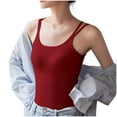 thumbnail image 4 of Blusa de poliéster para mujer, de moda, informal, de color liso, con tirantes, almohadillas para el pecho y la espalda, chalecos y tops moldeadores., 4 of 9