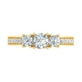 thumbnail image 3 of 1 Carat (ctw) 3-Stone Diamond Engagement Ring in 14k Yellow Gold (Ring Size 7.5) (I1-I2 Clarity), 3 of 4