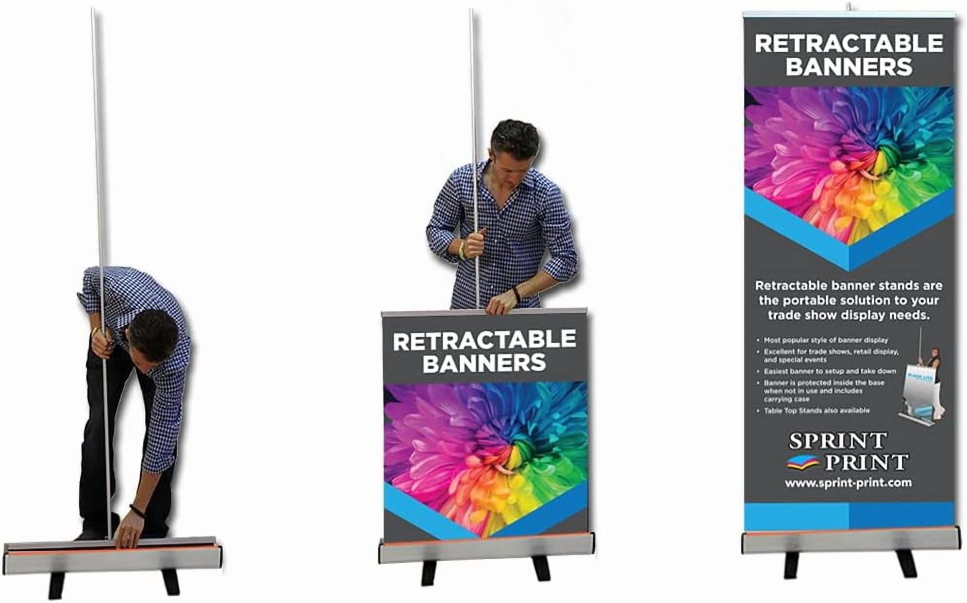 Professional Roll Up Banner Custom Retractable Roll Up Stand with Personalized Banner Printing (Stander & Poster Print) for Trade Show Display & Event Promotion, Business, Wedding, - 33.5 x 83"