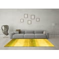 thumbnail image 3 of Ahgly Company Machine Washable Indoor Round Solid Yellow Modern Area Rugs, 7' Round, 3 of 4