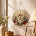 thumbnail image 3 of Dalang Holiday Door Hanging Sign, Gemmed Acrylic Wreath Plaque, Shimmering Seasonal Mantel Entryway Covered Porch Home Accent, 7.9 in, 3 of 7
