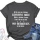 thumbnail image 2 of Camiseta con el alfabeto para mujer con cita peculiar, cuello redondo, mangas cortas, gris oscuro, fuente blanca, talla L Camiseta favorita para niños, 2 of 5