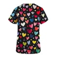 thumbnail image 5 of Healthcare Top, Love Theme V-Neck Scrubs Shirt, Casual Nursing Uniform, Breathable Workwear Outfits, Fashion Holiday Print Pullover, Medical Scrub Shirt, 5 of 5