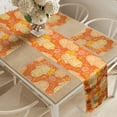thumbnail image 2 of Ambesonne Oriental Table Runner & Placemats, Folk Style Hand Pattern, Placemat 4 pcs + Runner 16"x90", Orange Yellow and White, 2 of 2