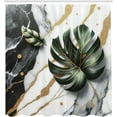 thumbnail image 4 of Ambesonne Monstera Shower Curtain, Nature Abstract Marble Background Print with Golden Yellow Tones Leaves, Cloth Fabric Bathroom Decor Set with Hooks, 69" W x 84" L, Dimgray Hunter Green, 4 of 9