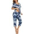 thumbnail image 2 of DOPI Women's Pajama Set Short Sleeved 2-piece Casual Set with Pockets, Multiple Colors, and Sizes, 2 of 5