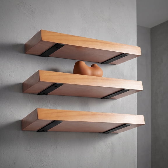 6 Pack Heavy Duty Shelf Brackets 6 inch, Floating Shelf Brackets(1/5”-Thick), L-Shaped Wall Shelf Bracket Hidden & Decorative Shelf Bracket Black