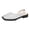 Silver, variant on Rokment Metallic Glitter Closed Toe Mules Slingback Dressy Sandals for Women Stylish Casual Square-Toe Chunky Low Heels Slip on Walking Loafers Summer Fall Flat Dress Shoes Gold Size 6
