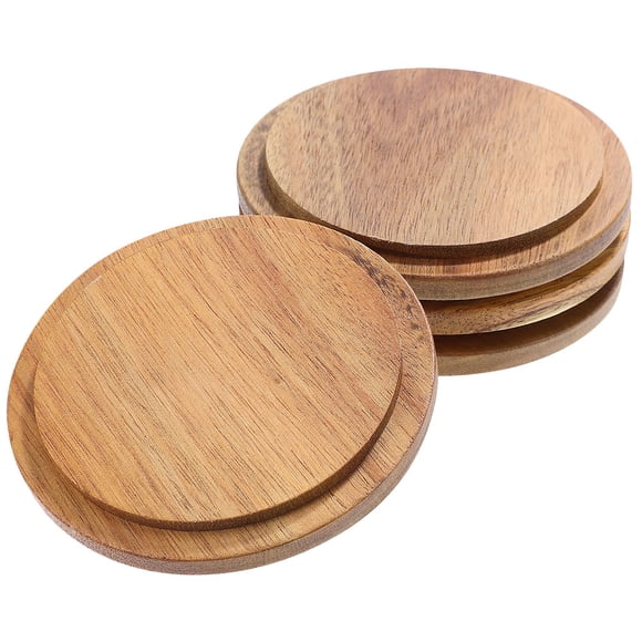 ColoMX Tapas de madera para tazas, tapa de taza reutilizable, tapa de tetera de té, cubierta de madera para bebidas calientes, 4 Uds.