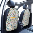 thumbnail image 3 of Fuzoiu Transport1 Print 2 Pack Kick Mat Back Seat Protector With 3 Storage Pockets, Universal Car Seat Back Organizer For Kids Pets, Waterproof Backseat Protector For Most Car, 3 of 8