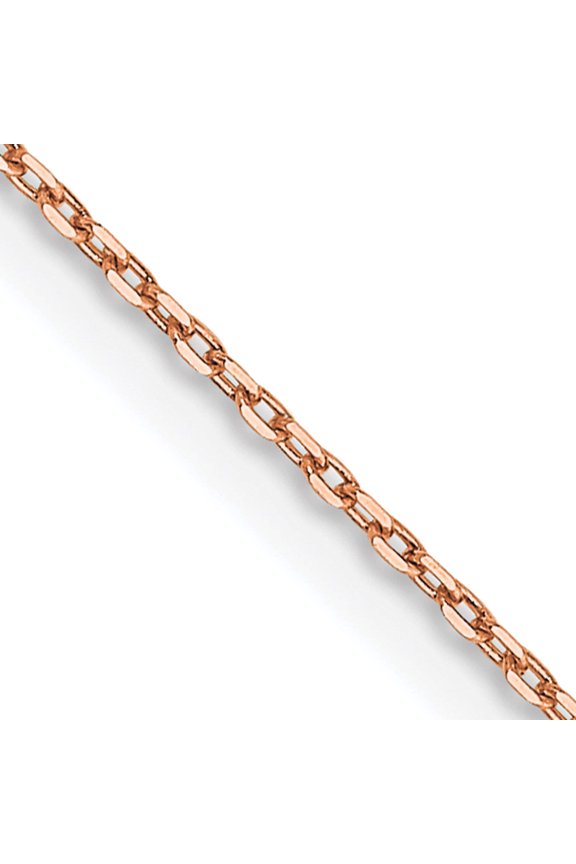 14K Rose Gold .8mm D/C Cable Chain (30 X 0.8) Made In Peru rsc32-30