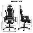 thumbnail image 6 of Stylish Gaming Chair - High Back Racing Computer Desk Office Chair Swivel Ergonomic Executive Leather Chair with Footrest, Headrest Pillow, Lumbar Support, 6 of 10