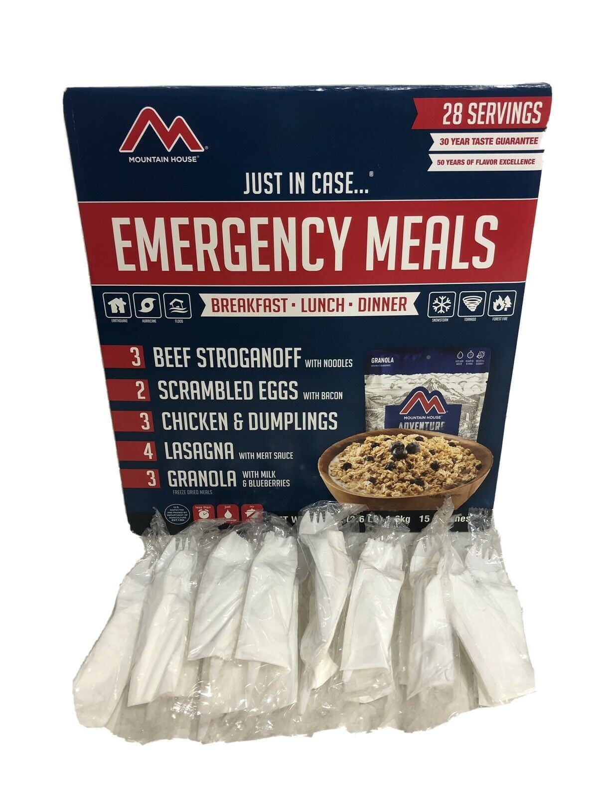 Mountain House Just Iin Case For Camping Survival Emergency With 15 Spork Napkin Kits Walmart Com Walmart Com