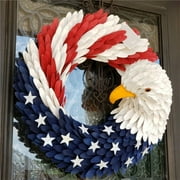 American Eagle Wreath Glory Patriotic Eagle Wood Wreath Red White Wall Decor