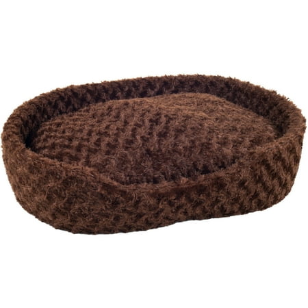 Petmaker Plush Round Cuddler Pet Bed, X-Large, 39.5"x26.5"x6.5", Brown