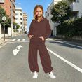 thumbnail image 2 of UAYOTSE Toddler Girls Trendy Winter Pullover Hoodie + Sweatpants 2Pcs Set Cozy Jogger Outfit Size 3-4 Years, 2 of 4