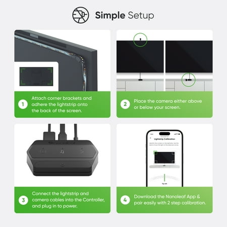 Nanoleaf - 4D - Screen Mirror + Lightstrip Kit (For TVs and Monitors up to 85") - Multicolor