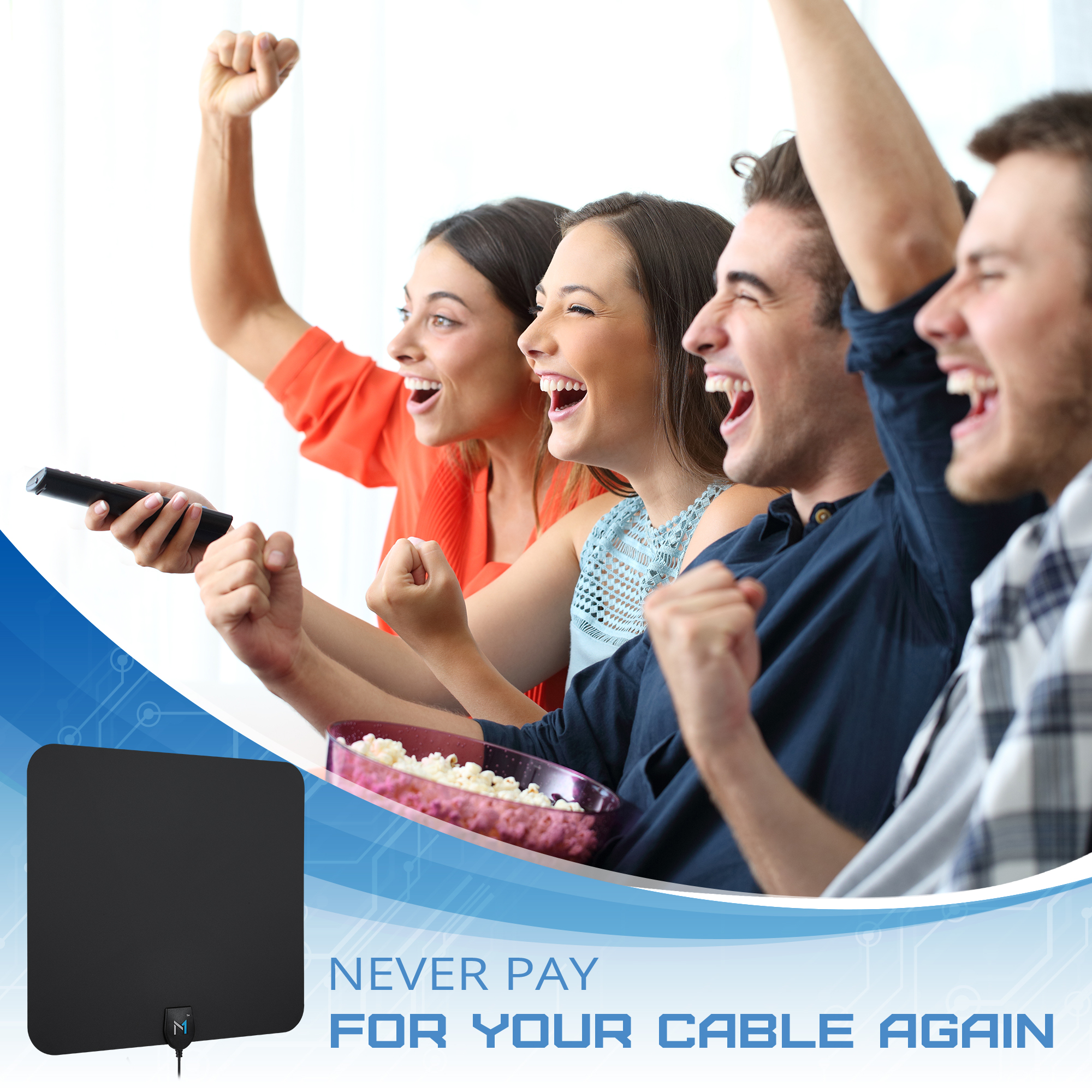 Mata1 330-Mile HDTV Indoor Antenna with Signal Booster photo 4
