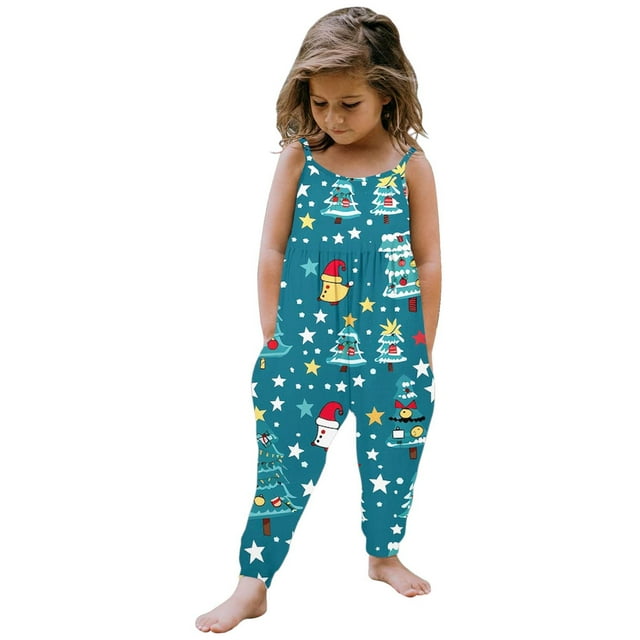 YOUSNH Combinaison de Noël Sans Manches pour Bébé Fille, Vêtements pour Tout-Petits, Combinaisons et Barboteuses Bleu Ciel 1-2 Ans