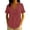 R15-Brick Red, variant on RMGVDSD Womens Blouses Summer Plain Solid Color Collar V Neck Henley Shirts Short Sleeve Loose Fit Casual Blouse Tops for Woman