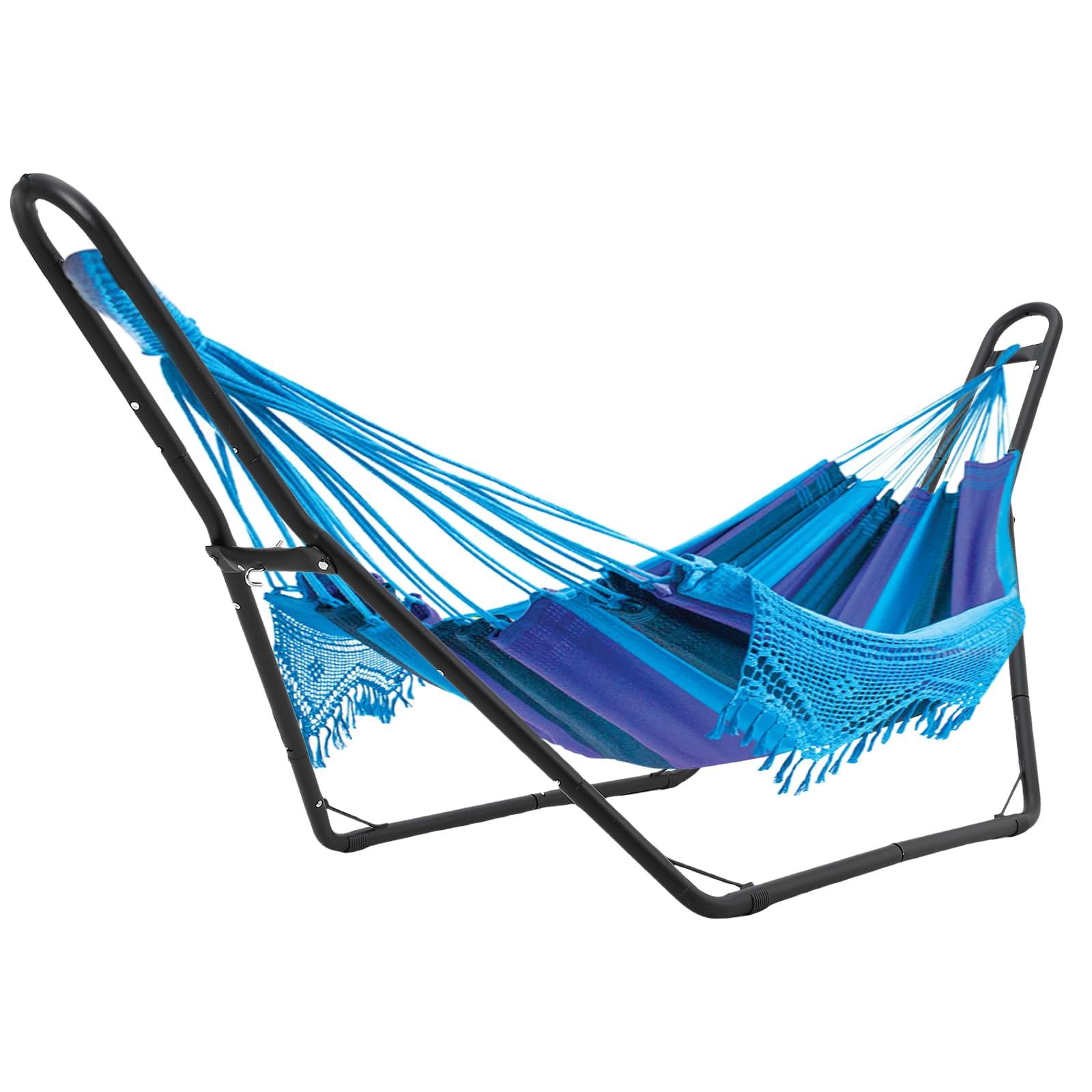 Garvee Heavy-Duty Steel Hammock Stand, 110 * 35 * 45in for 2 People, Portable Design, for 9.5 to 14 ft Hammocks, Ideal for Outdoor Balconies, Porches, Patios, Decks and Backyards