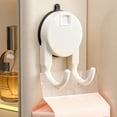 thumbnail image 6 of Dual Prong Suction Cup Hooks, Shower Suction Hooks, No Drill Removable Heavy Duty Suction Wall Hook, Reusable Double Hook Hanger for Bathroom & Kitchen 1Pcs White, 6 of 6