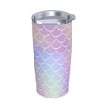 thumbnail image 2 of Kll Fish Scale1 Stainless Steel Vacuum Insulated Coffee Cup 20 Oz Insulated Travel Mug Water Cup With Leak-Proof Straw Lid & Flip Lid,1 Metal Straws,1 Cleaning Brush, 2 of 8