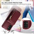 thumbnail image 6 of Dteck for Samsung Galaxy S22 Ultra Case with RFID Blocking Card Holder, Galaxy S22 Ultra Crossbody Wallet Case Shockproof Purse PU Leather Protective Back Cover,Winered, 6 of 9