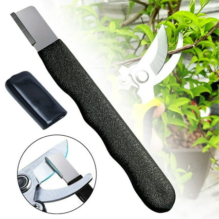 EZPXFCI Garden Tool Sharpener Garden Pocket Blade Sharpener Portable Quick Sharpener for Hedge Shears Scissors Mini Sharpener for Gardening Pruner Loppers 1pc Black