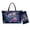 Blue and Pink - Sea Turtle Flower Butterfly, variant on DISNIMO Sea Turtle Print Handbag and Wallet Set Flower Butterfly Print Tote Shoulder Bag with Wrist Strap Wallet Portable Leather Top Handle Purse