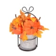 thumbnail image 2 of Fall Artificial Pumpkin, Maple Leaf, Berry Arrangement with Metal Basket, Preassembled Floral Centerpiece for Thanksgiving Decor, 2 of 4