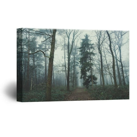 - wall26 Canvas Wall Art - Quiet Path in The Forest - Giclee Print Gallery Wrap Modern Home Decor Ready to Hang - 16