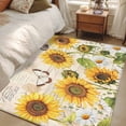 thumbnail image 4 of Area Rug for Living Room, Yellow Sunflowers Non-Slip Indoor Large Carpet for Bedroom/Dining Room, Country Farm Butterfly Flower Light Beige Washable Low-Profile Floor Mat Runner Rugs - 2.7 x 5 Ft, 4 of 8