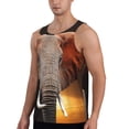 thumbnail image 2 of Uemuo Elephant Sunset in Kenya Pattern Men's Muscle Shirts Sleeveless Dry Fit Gym Workout Tank Top Lightweight Sports Tank Top Beach Tank Top, Loose-fit Sleeveless Shirt-X-Large, 2 of 7