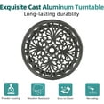 thumbnail image 6 of MEETWARM Outdoor 24" Lazy Susan Turntable for Table, All Weather Cast Aluminum Round Serving Plate Tabletop Rotating Tray with 1.9" Umbrella Hole, Silent & Smooth Spin, Dark Bronze, 6 of 8