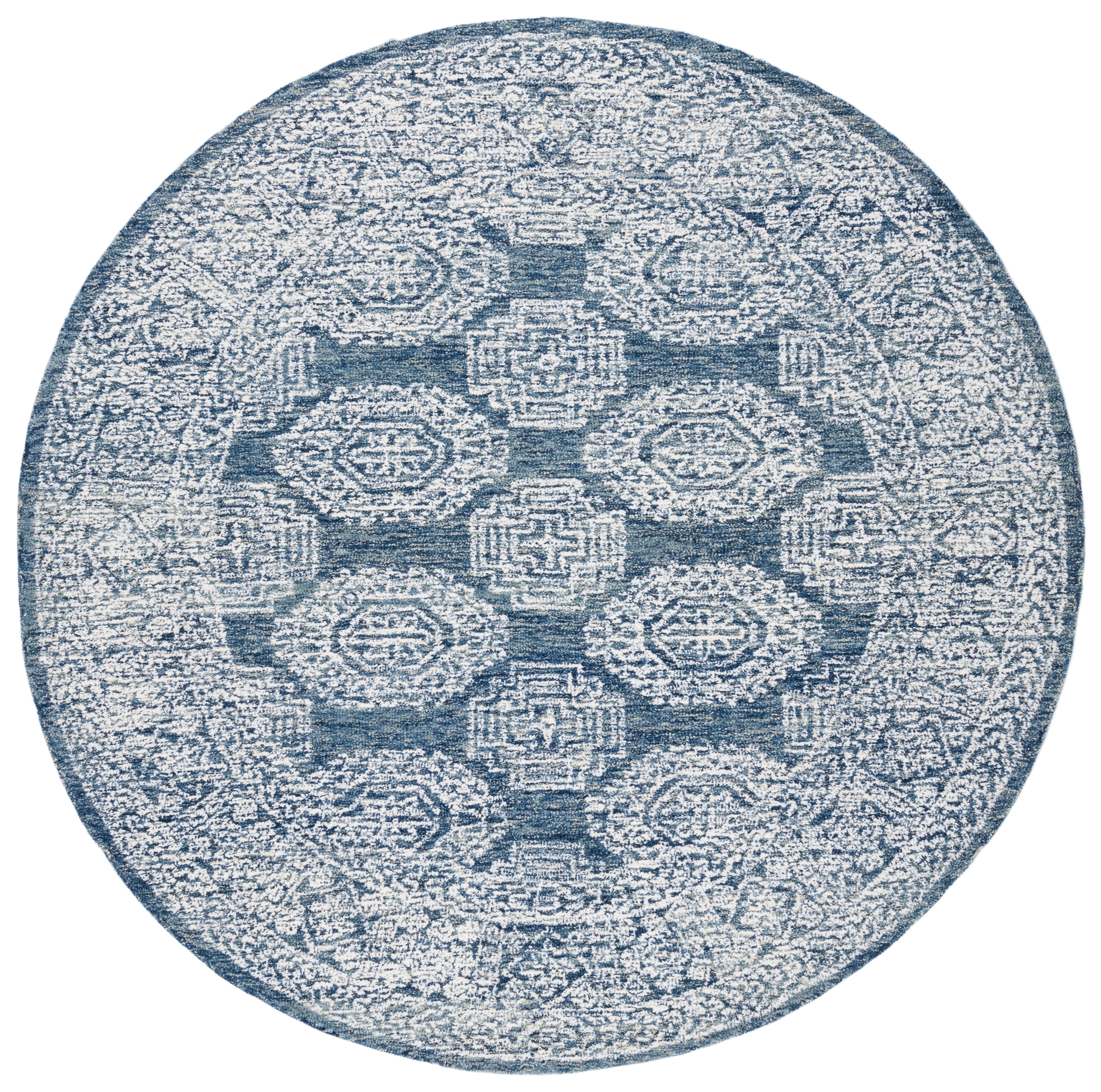 Safavieh Metro Leontyne Geometric Area Rug, Natural/Blue, 6' x 6' Round